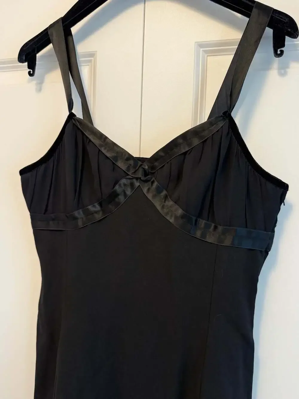 Michael Kors Virgin Wool Sleeveless Midi Dress with Satin Trim